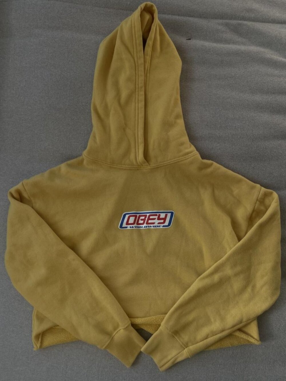 Obey cropped yellow women hoodie